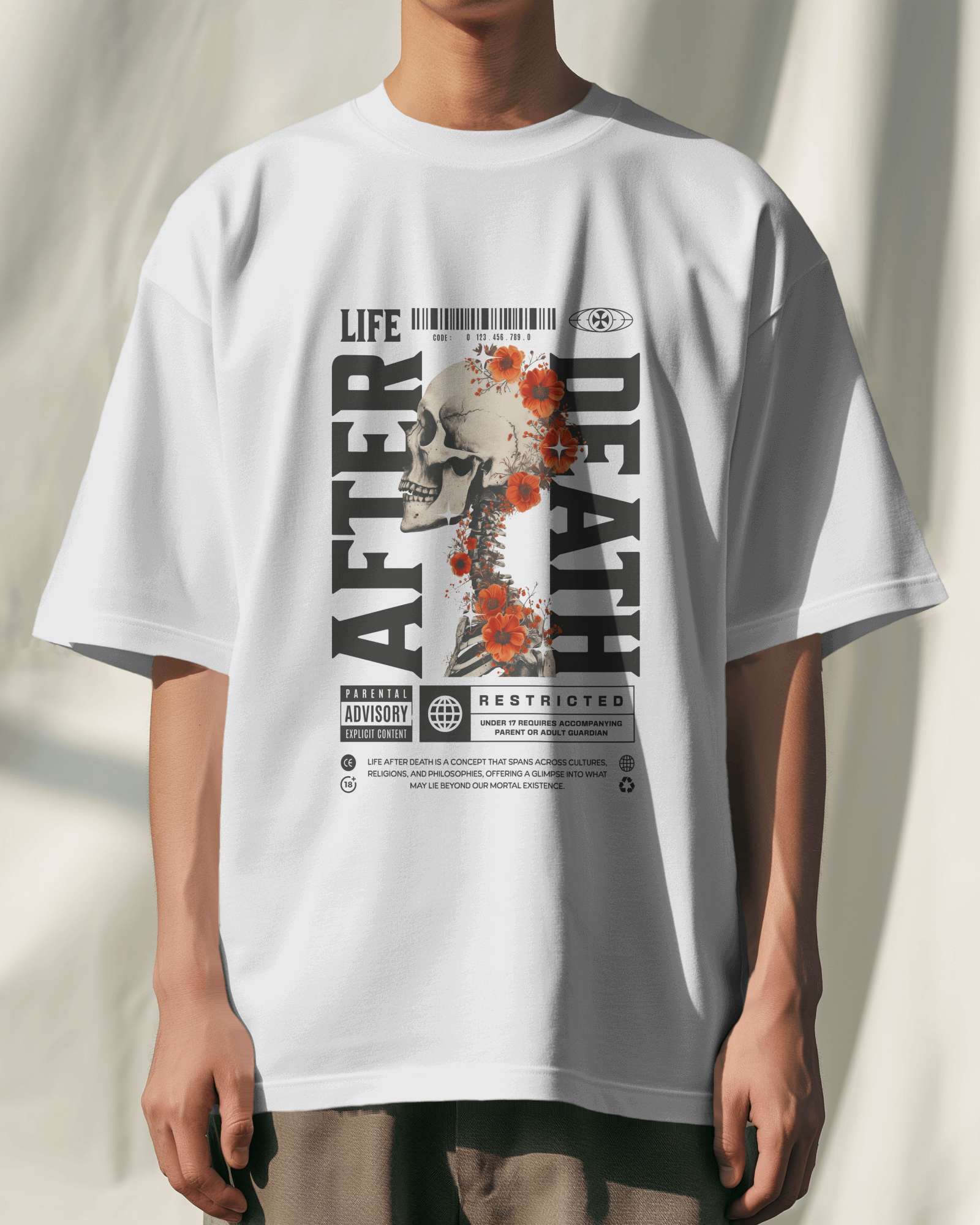 Life After Death Oversized White Tee