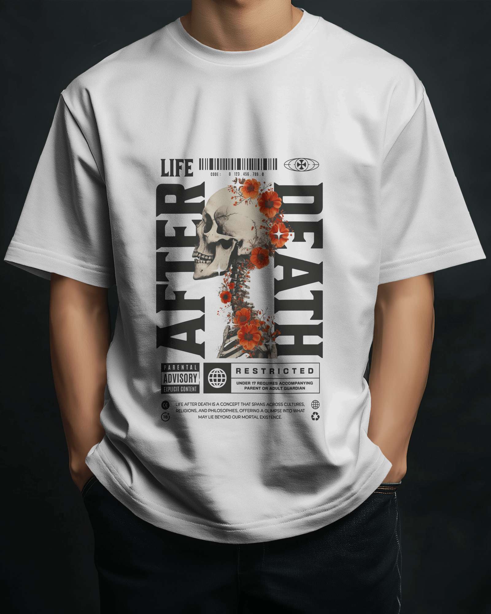 Life After Death Oversized White Tee