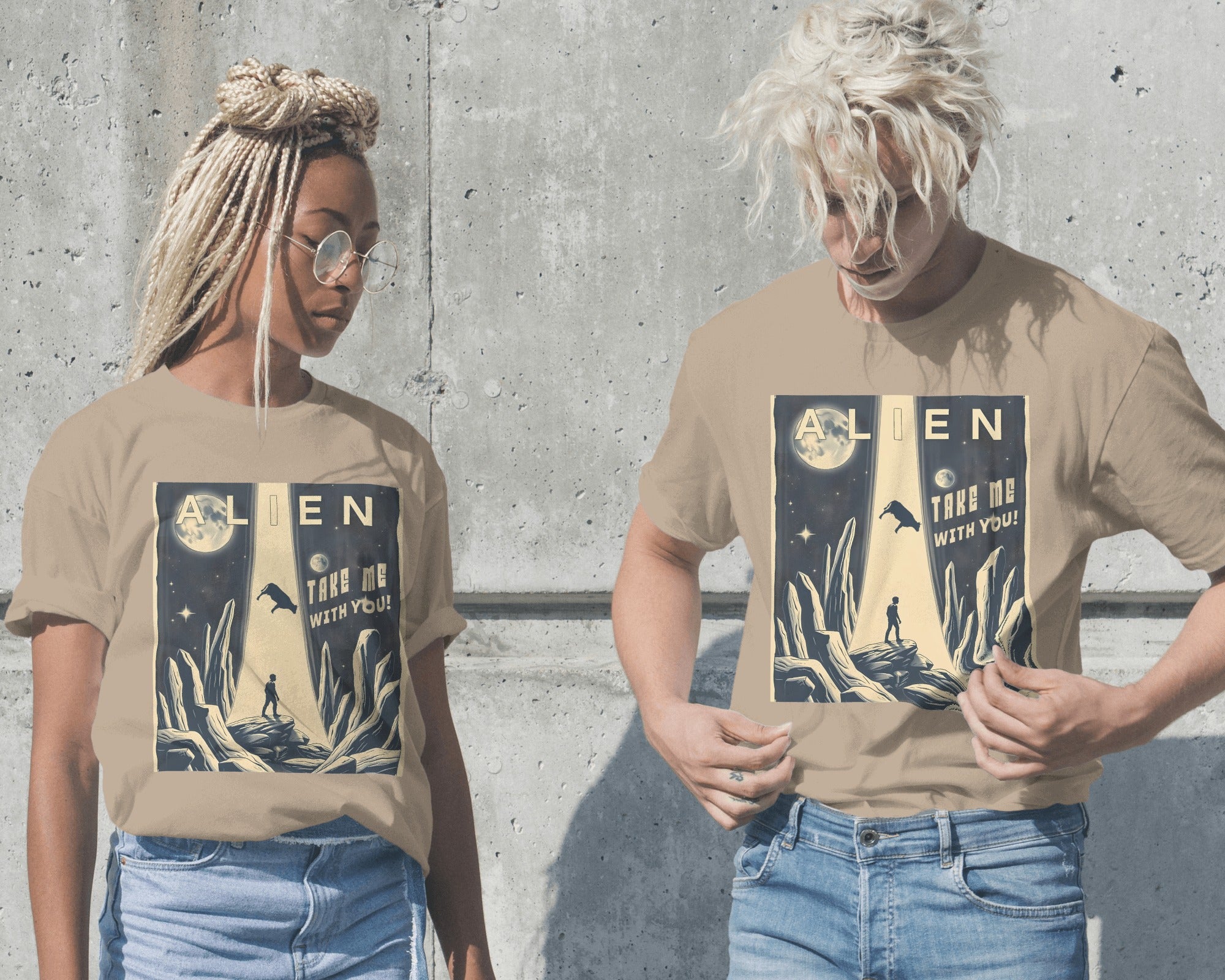 Alien Abduction Oversized Tee