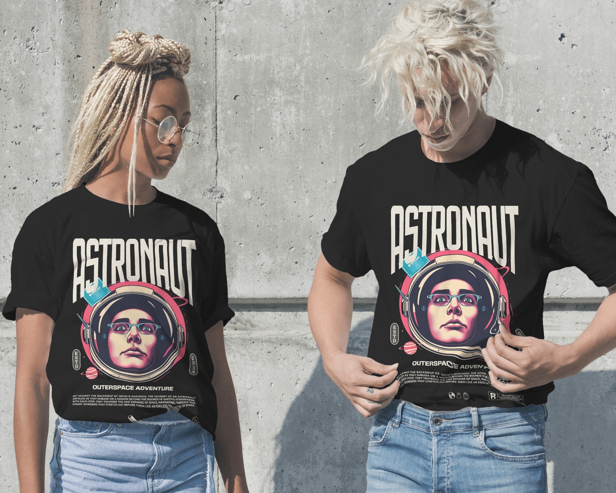 Astronaut-Outerspace adventure Oversized Tee