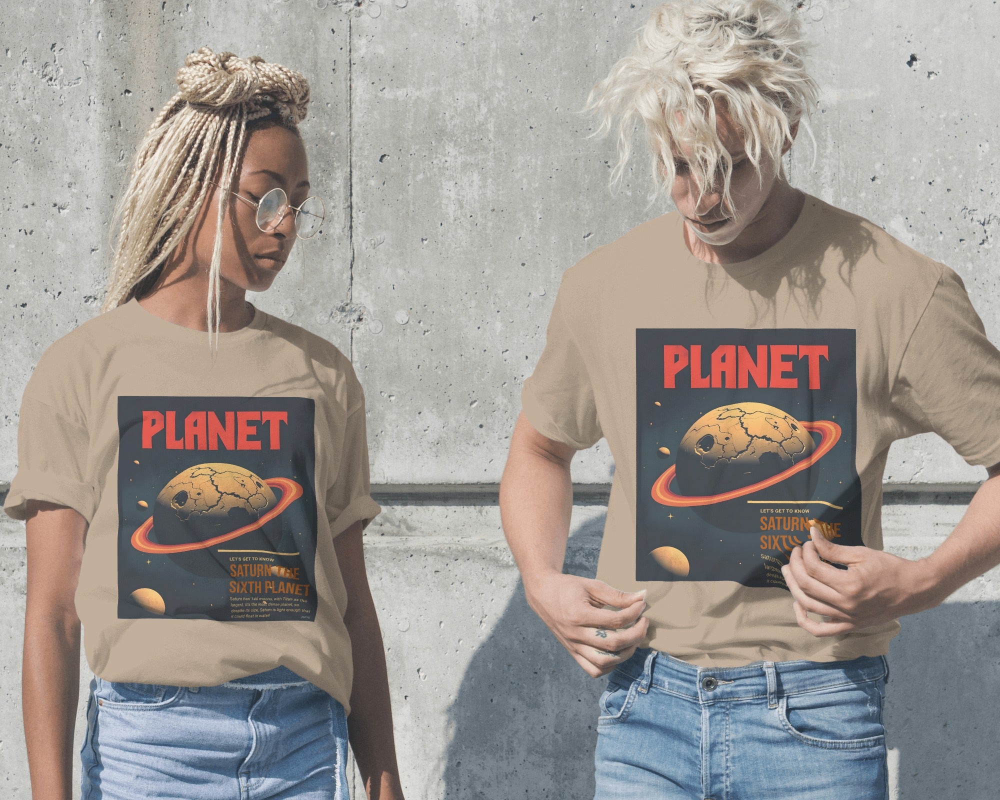 Planet Saturn Oversized Tee