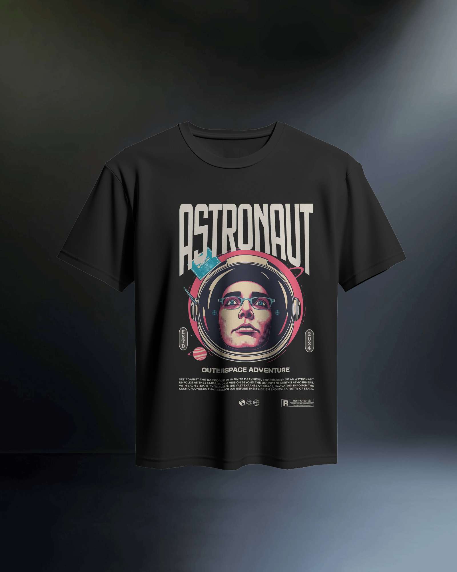 Astronaut-Outerspace adventure Oversized Tee