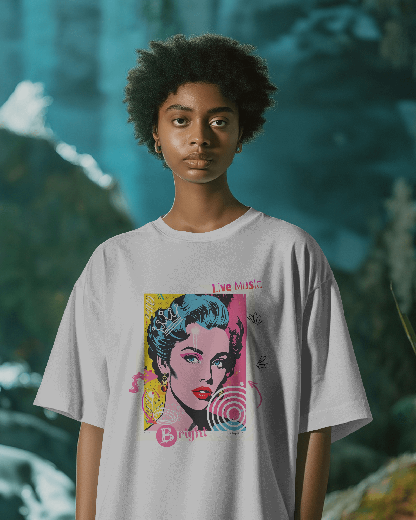 Pop Art Girl Oversized Tee