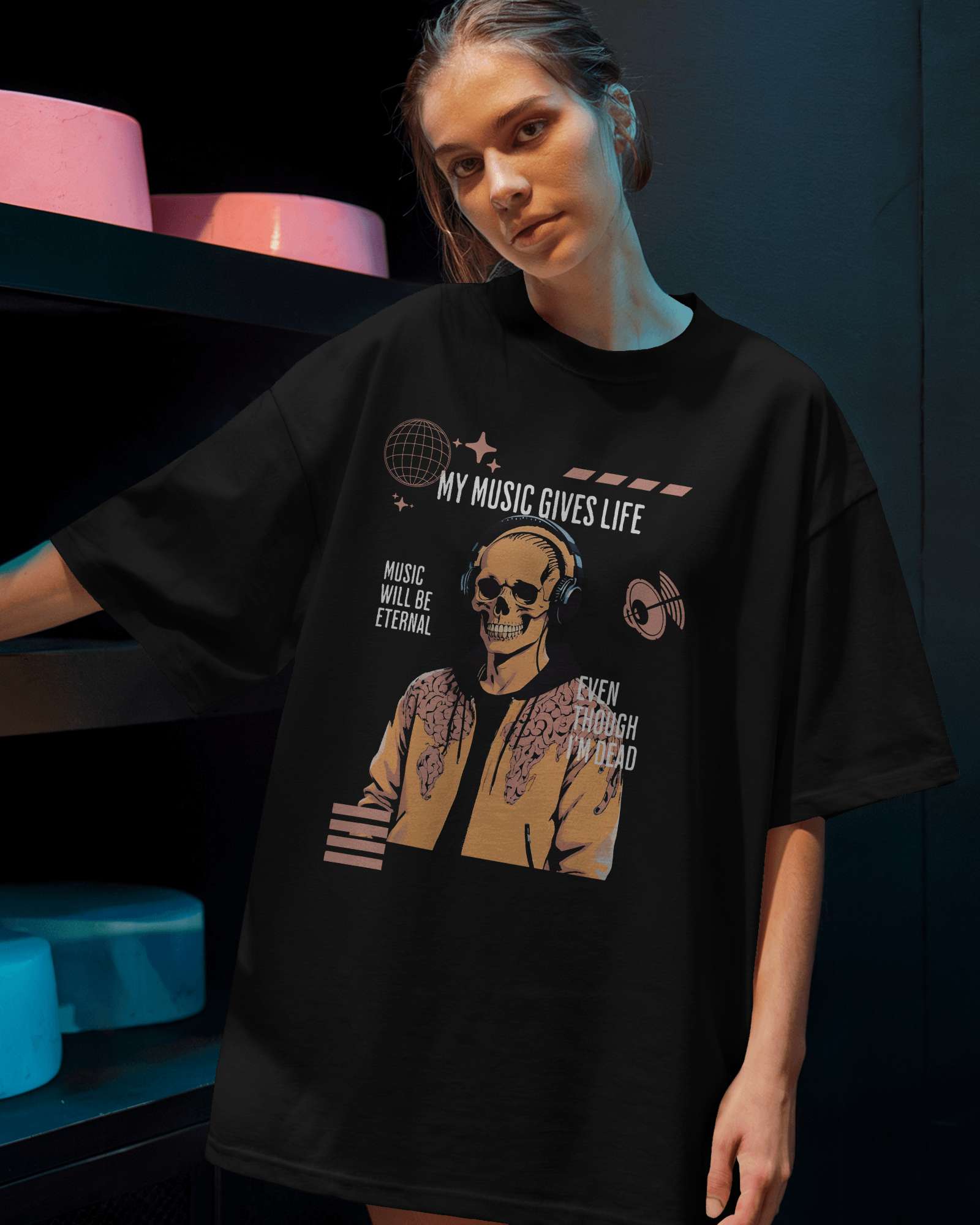 Music Gives Life Oversized Tee