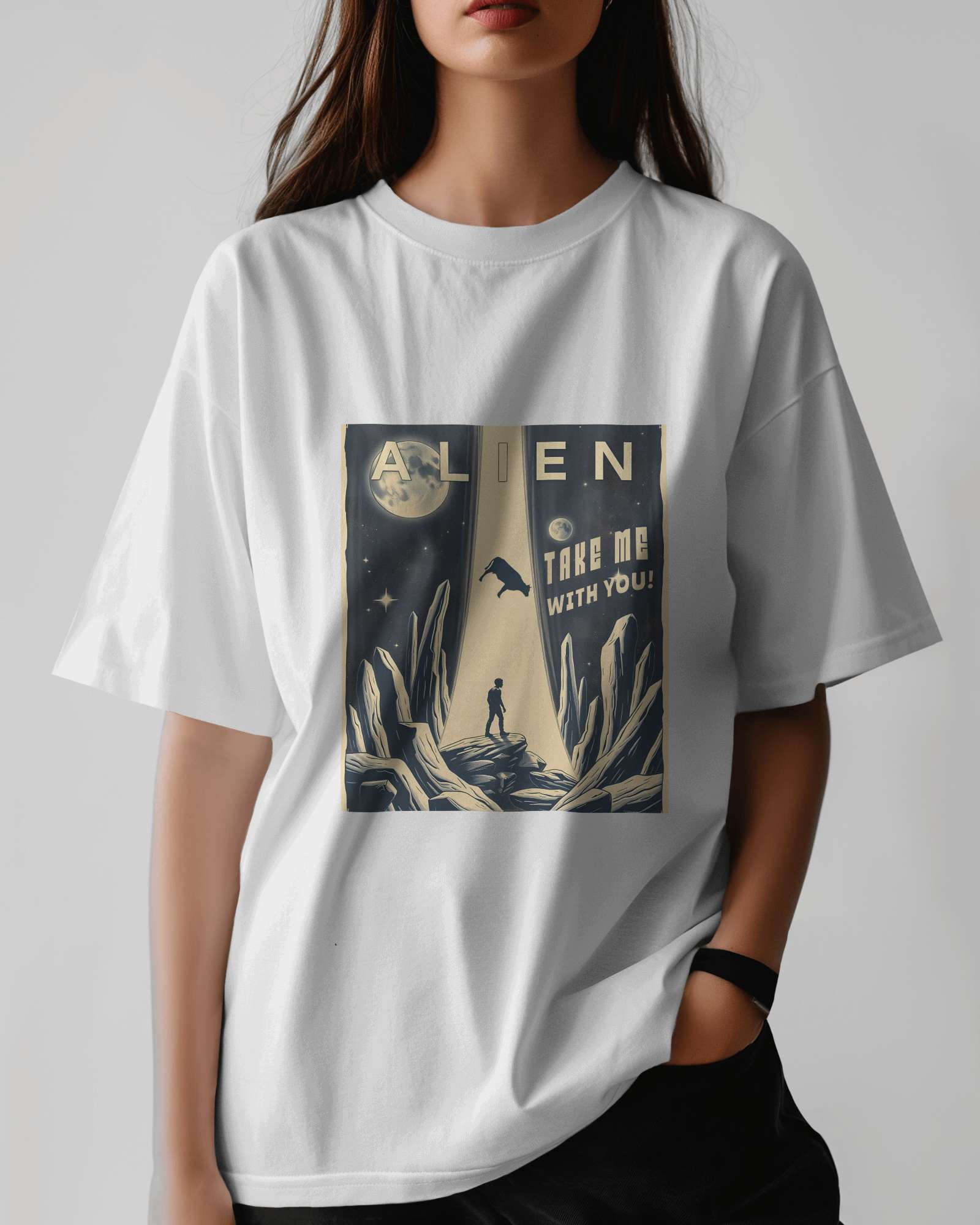 Alien Abduction Oversized Tee