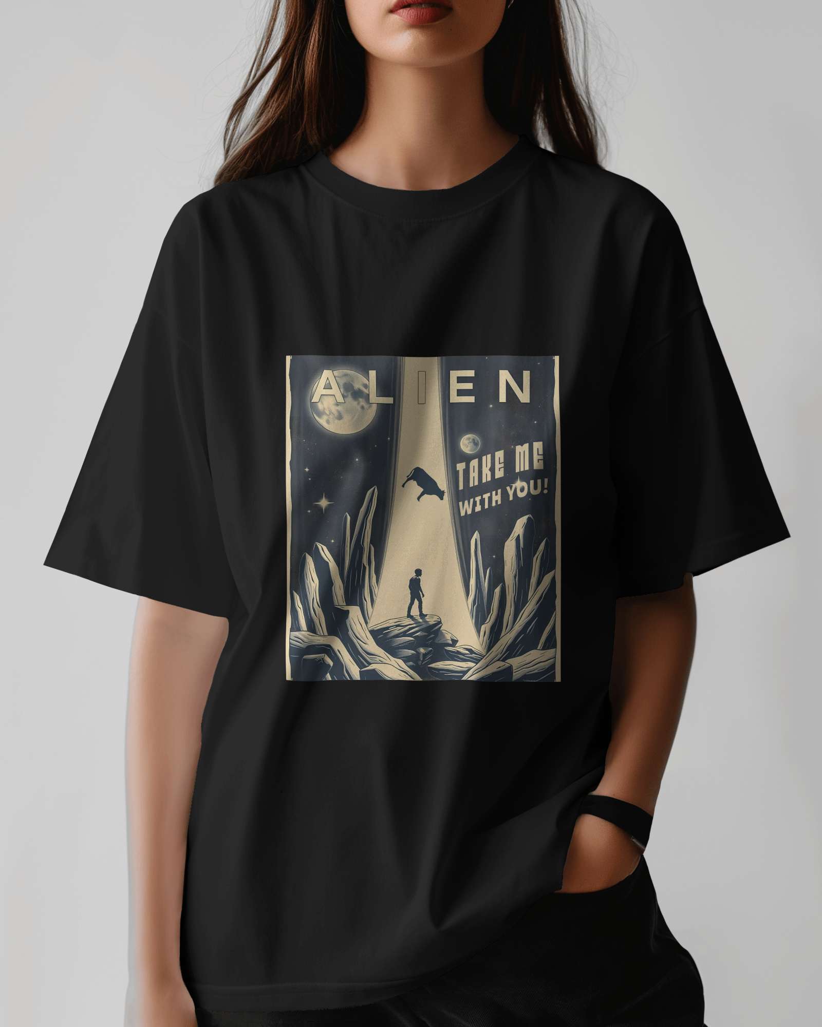 Alien Abduction Oversized Tee