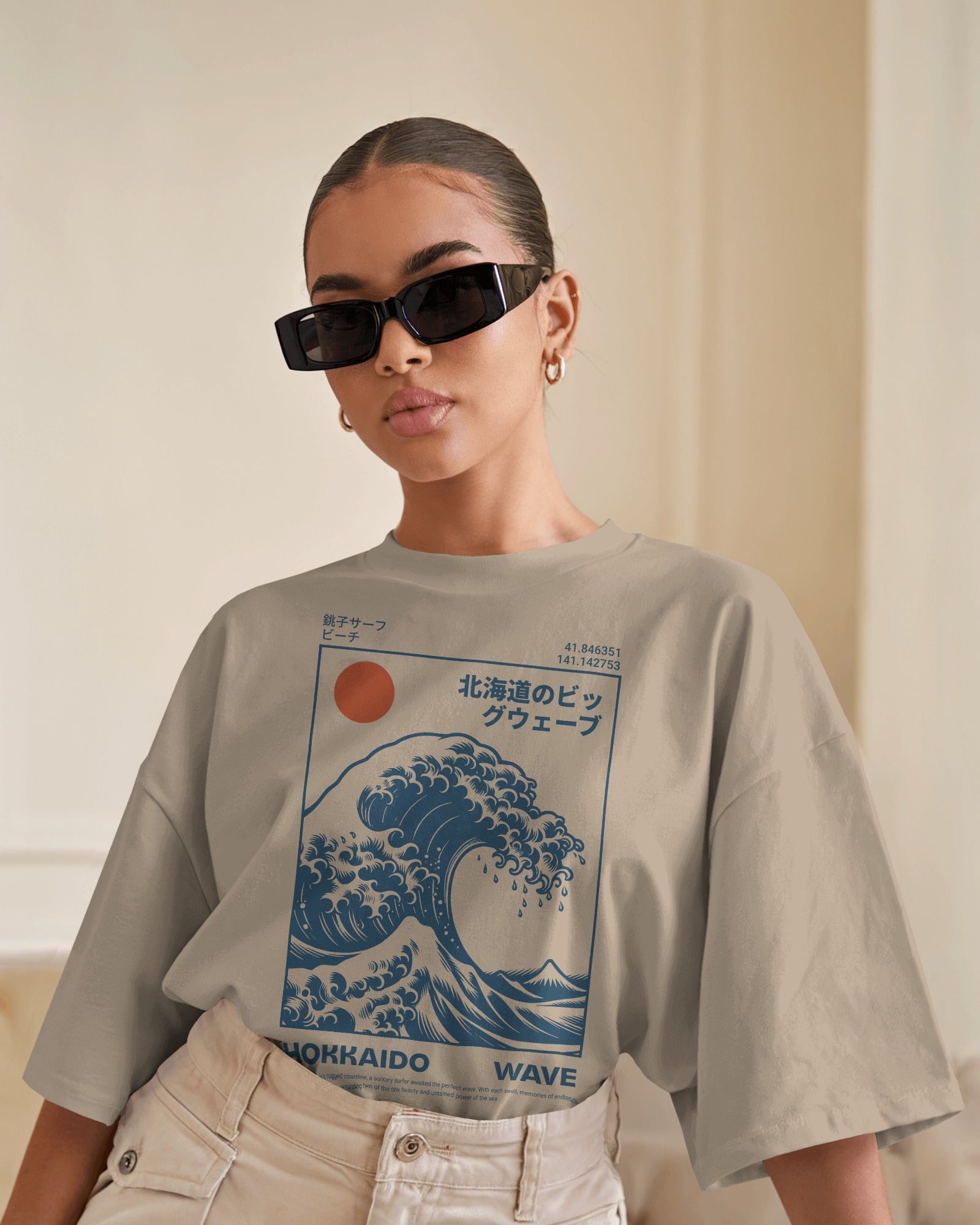 Hokkaido Wave Oversized Tee