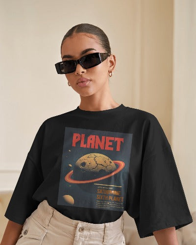 Planet Saturn Oversized Tee