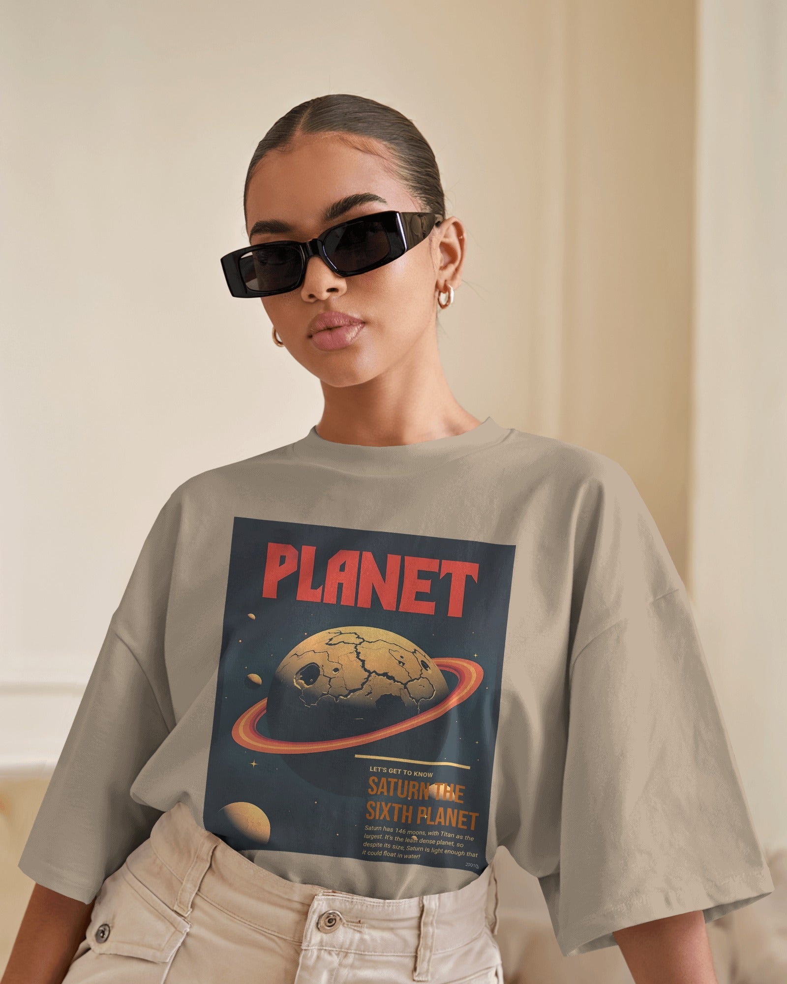 Planet Saturn Oversized Tee