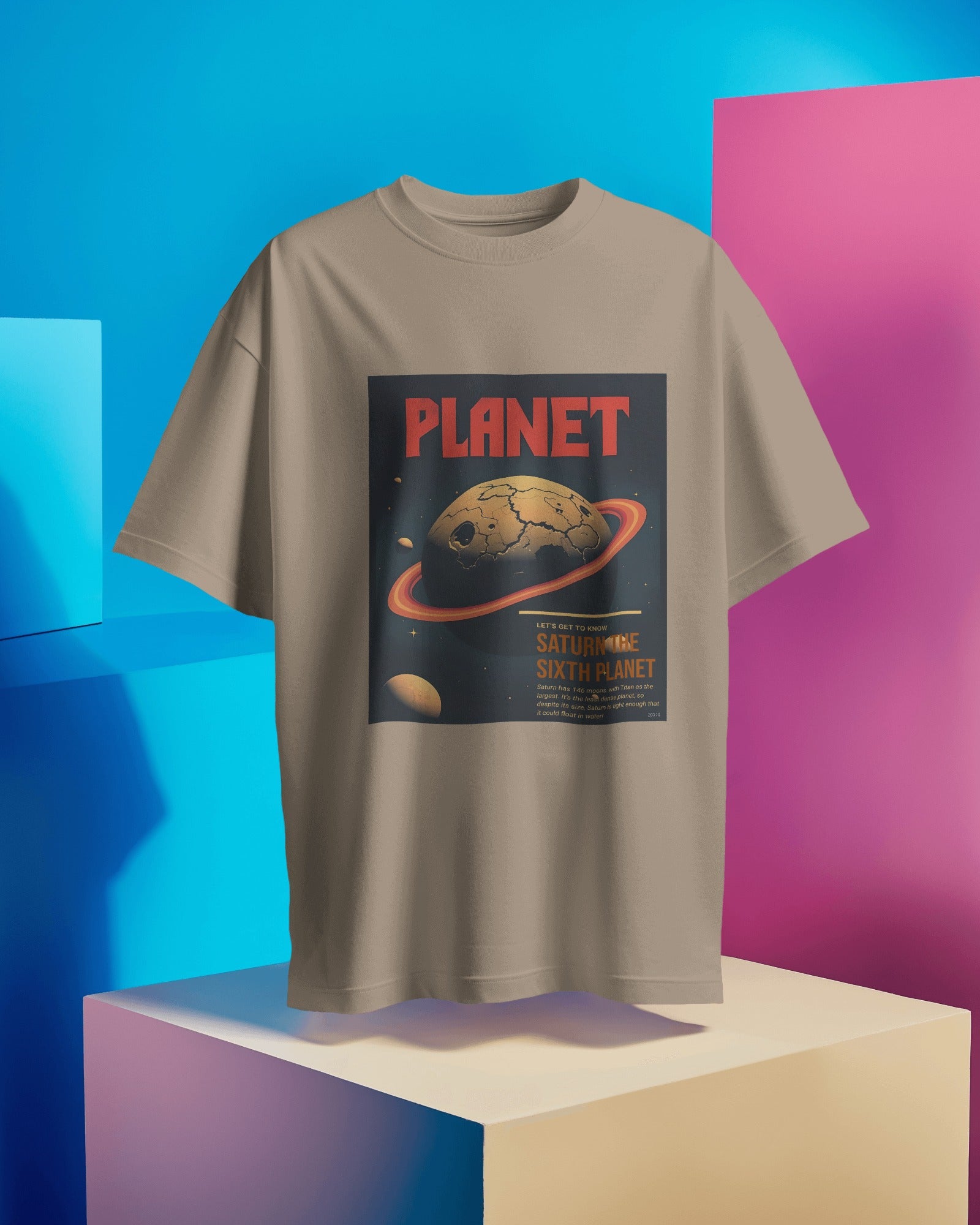 Planet Saturn Oversized Tee