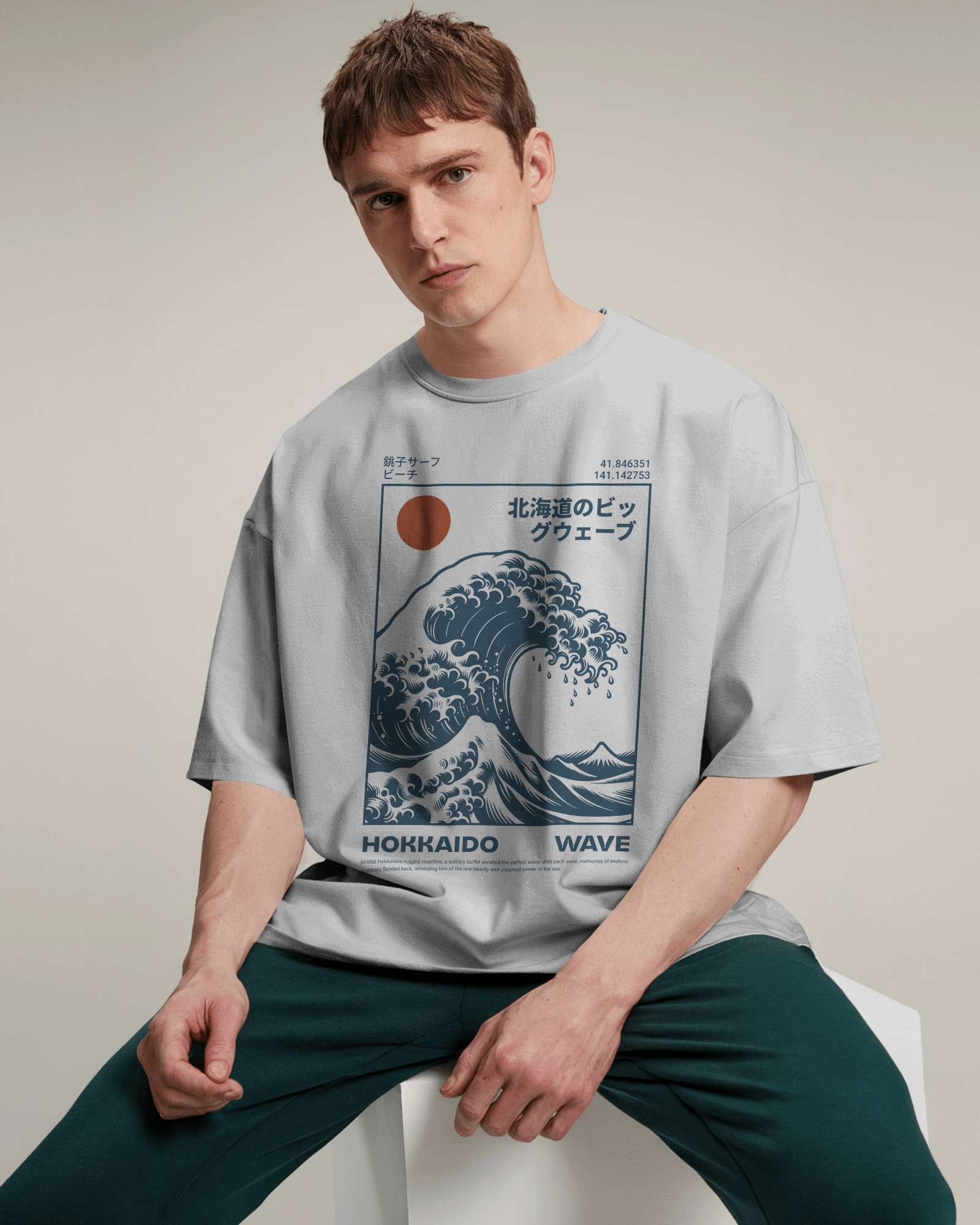 Hokkaido Wave Oversized Tee