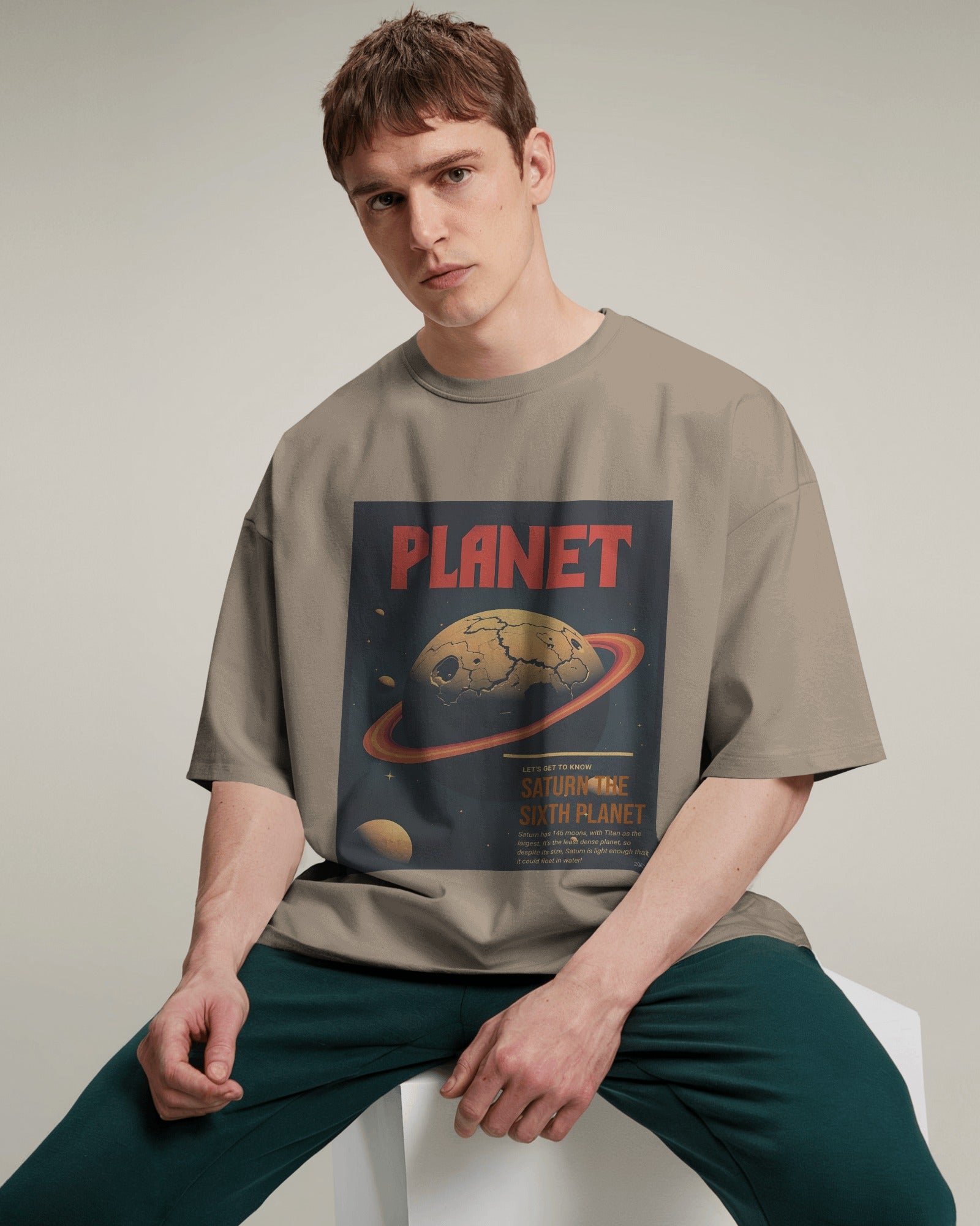 Planet Saturn Oversized Tee