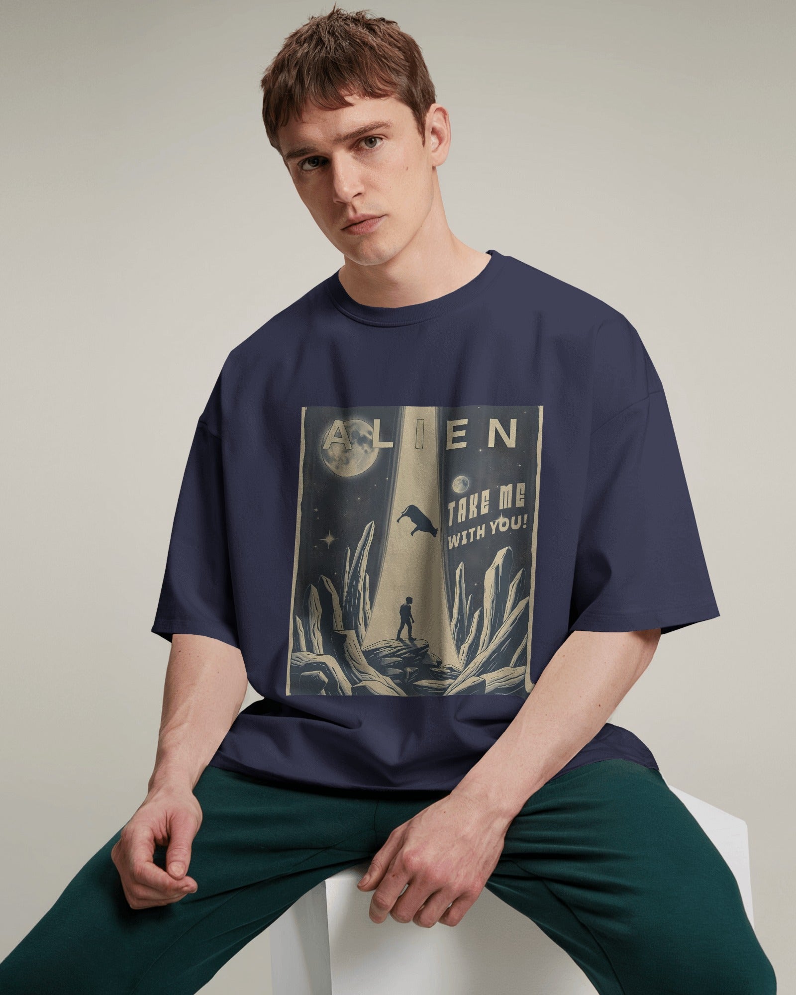 Alien Abduction Oversized Tee