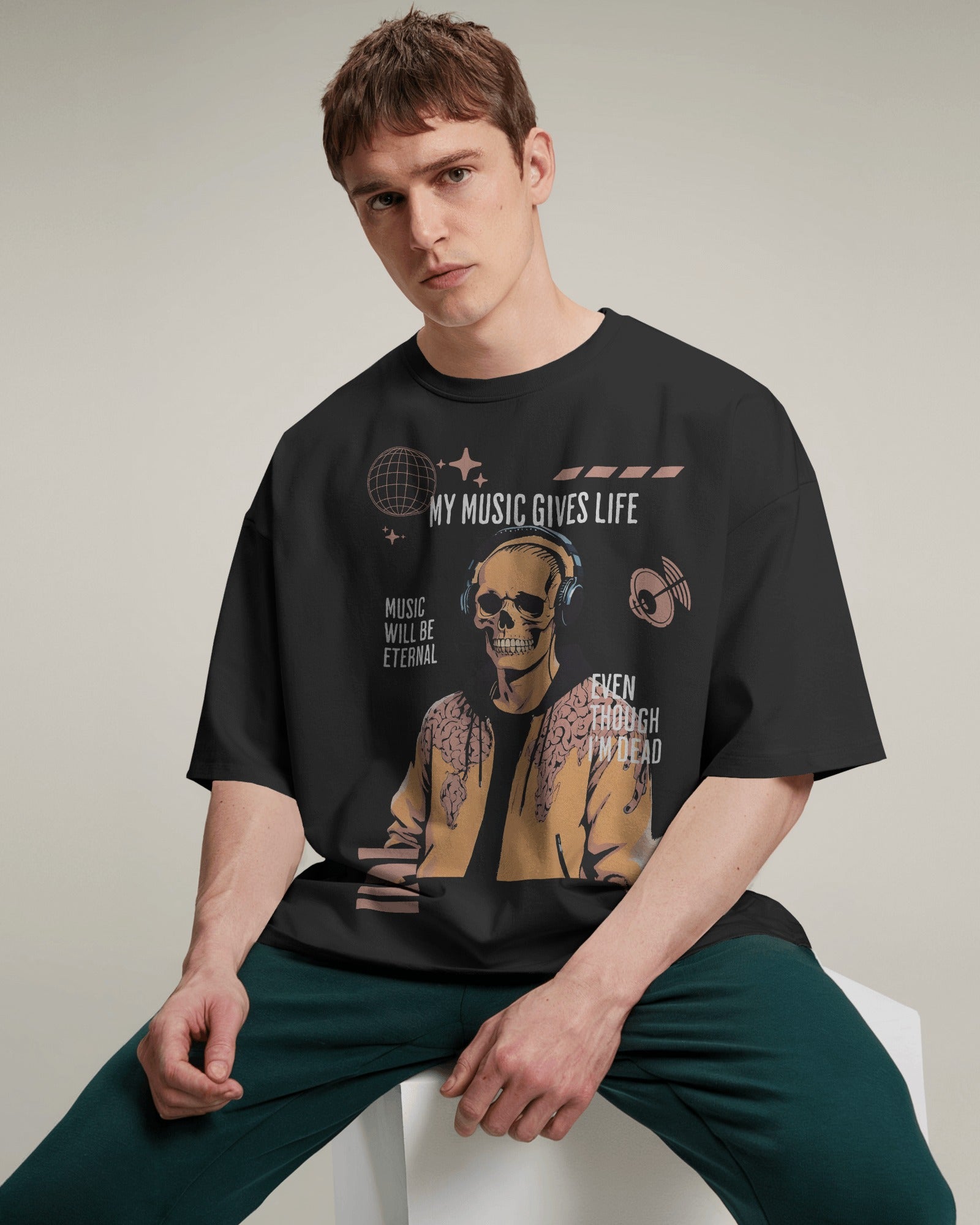 Music Gives Life Oversized Tee