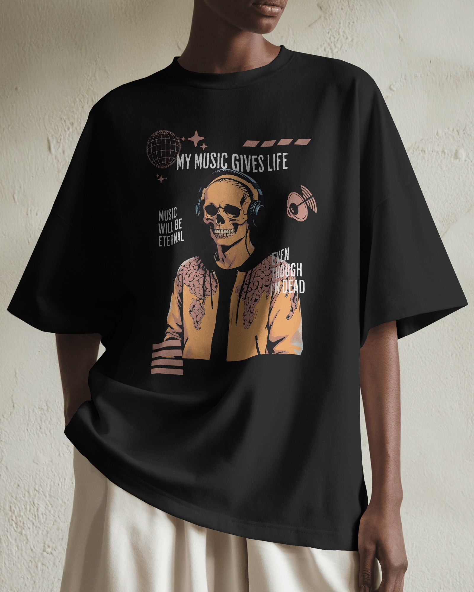 Music Gives Life Oversized Tee