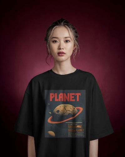 Planet Saturn Oversized Tee