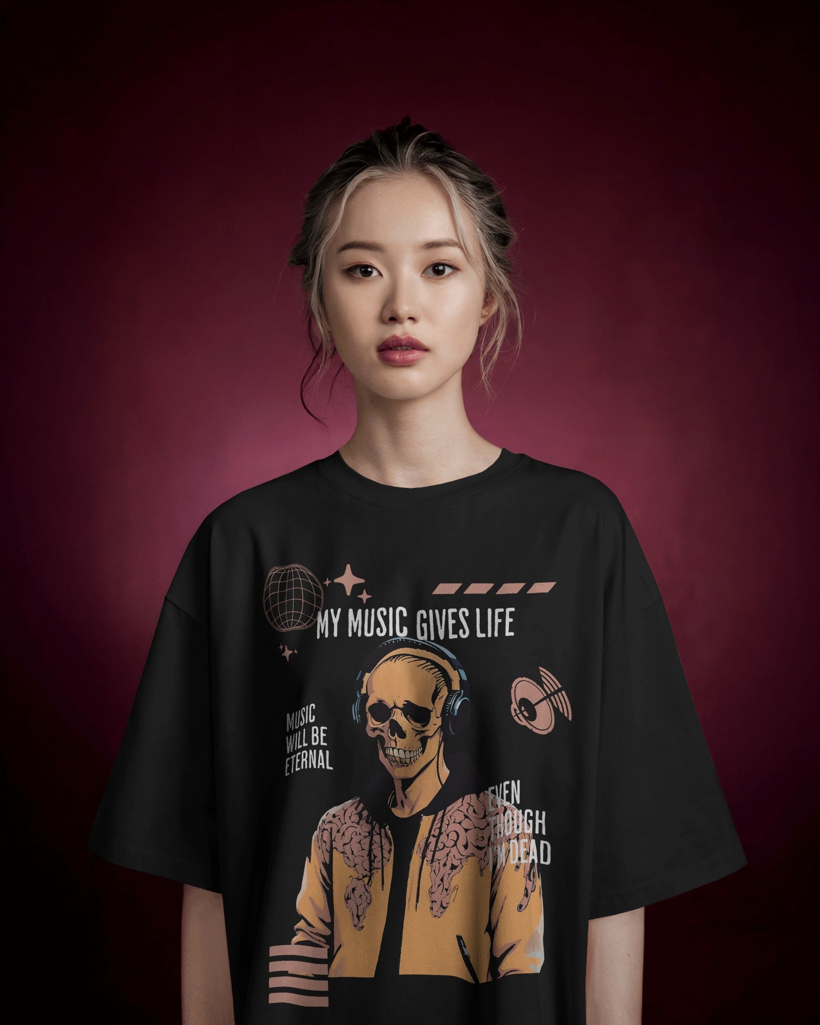 Music Gives Life Oversized Tee