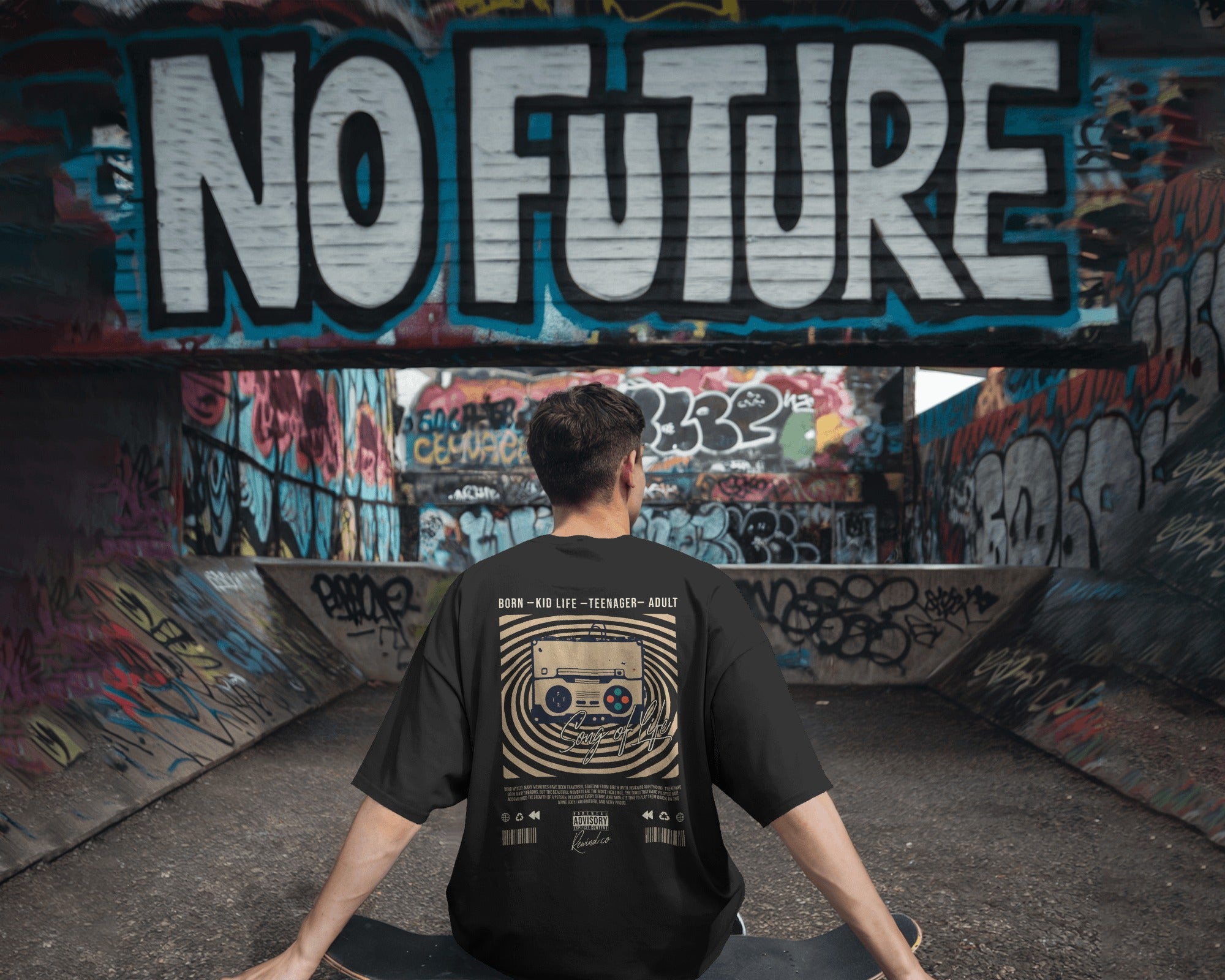 Song of Life Oversized Tee- Retro Streetwear Edition