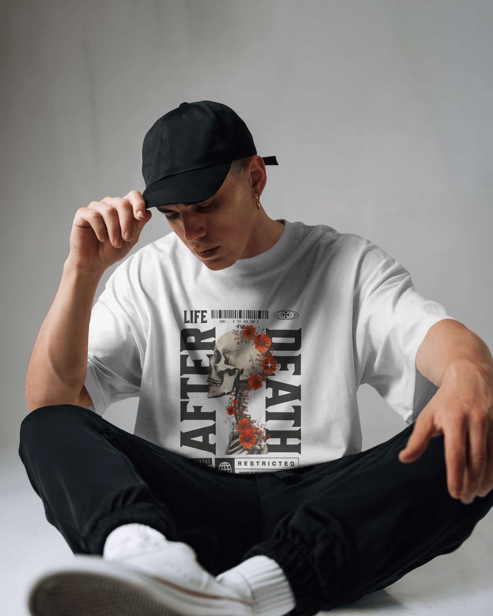 Life After Death Oversized White Tee