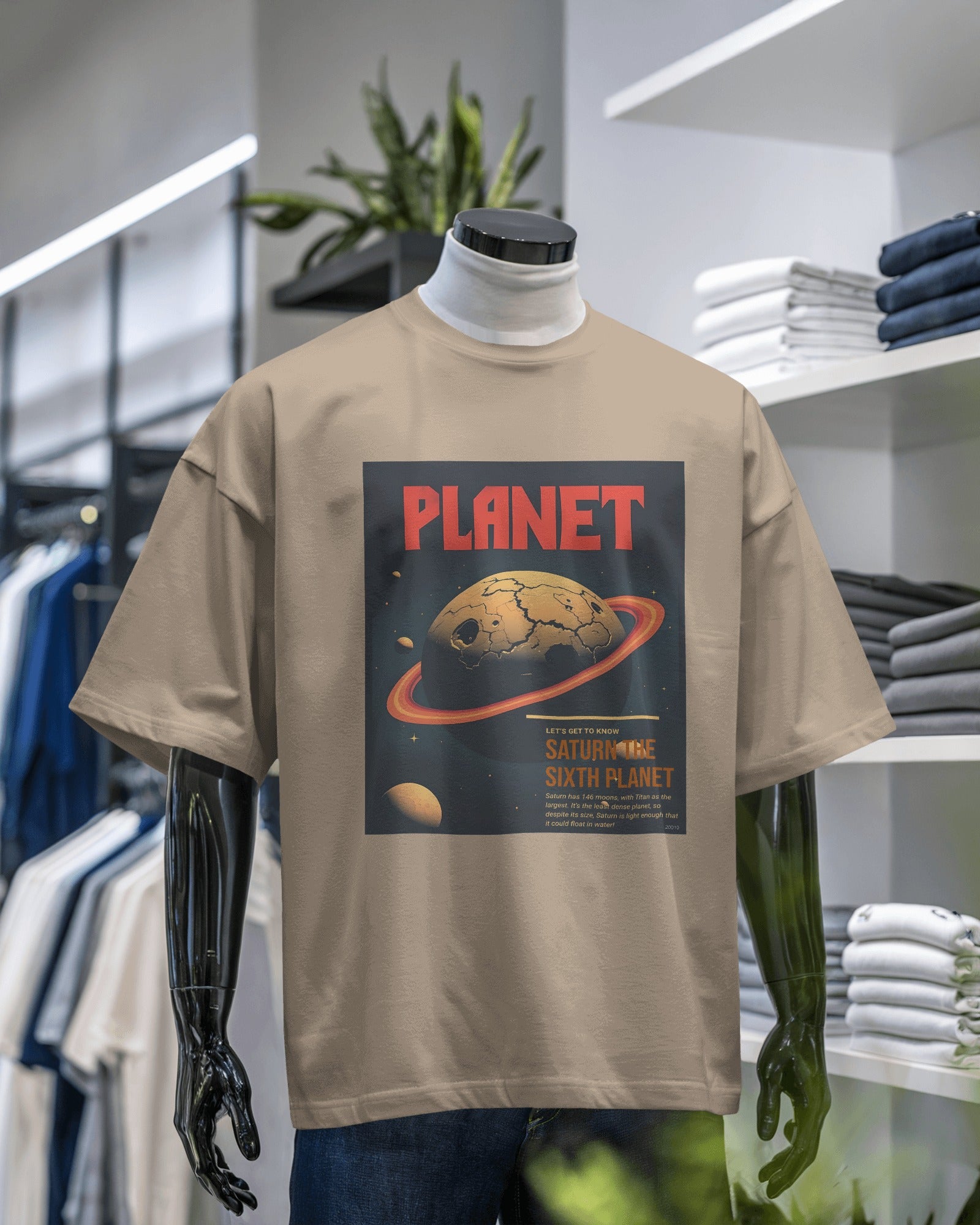 Planet Saturn Oversized Tee