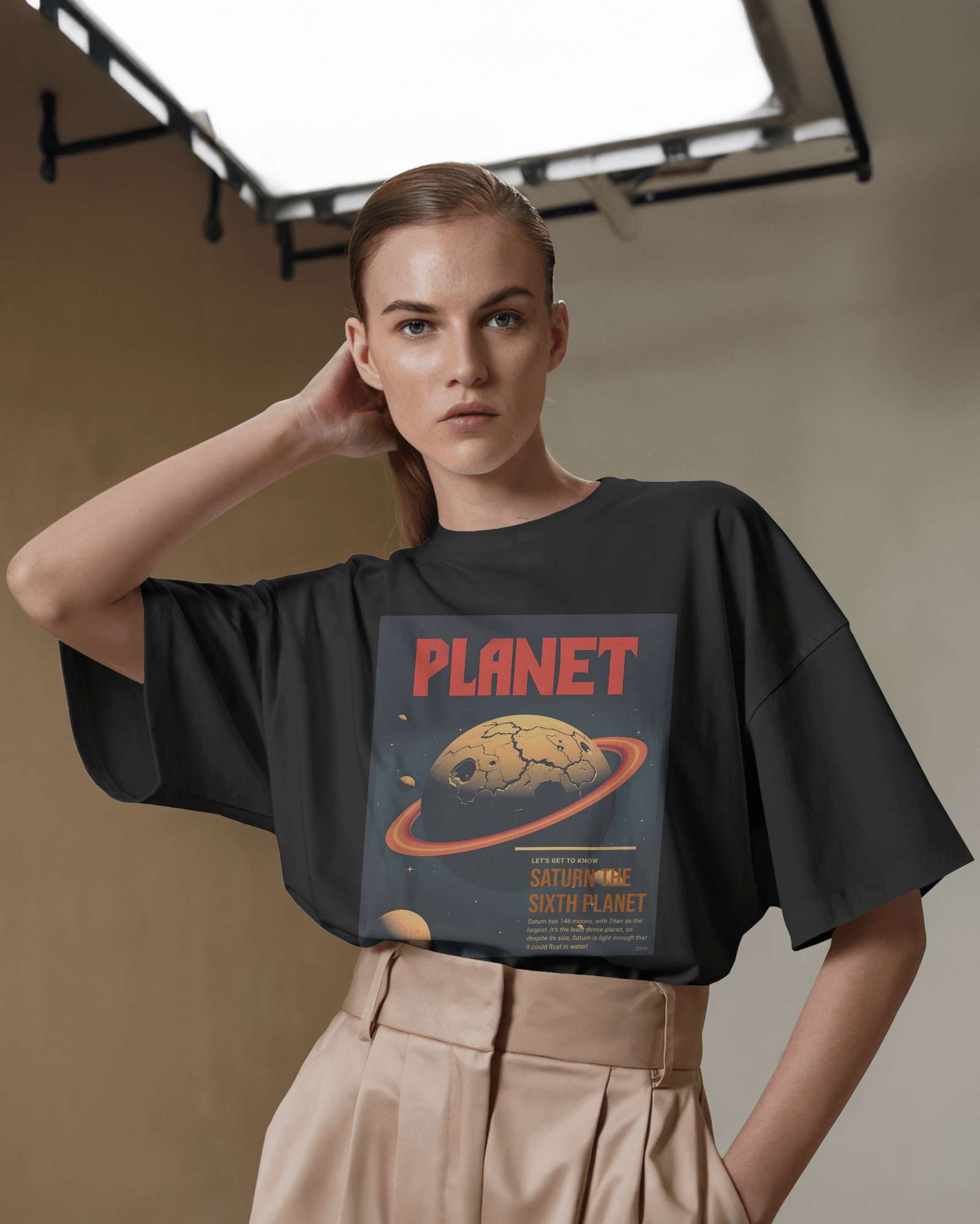 Planet Saturn Oversized Tee