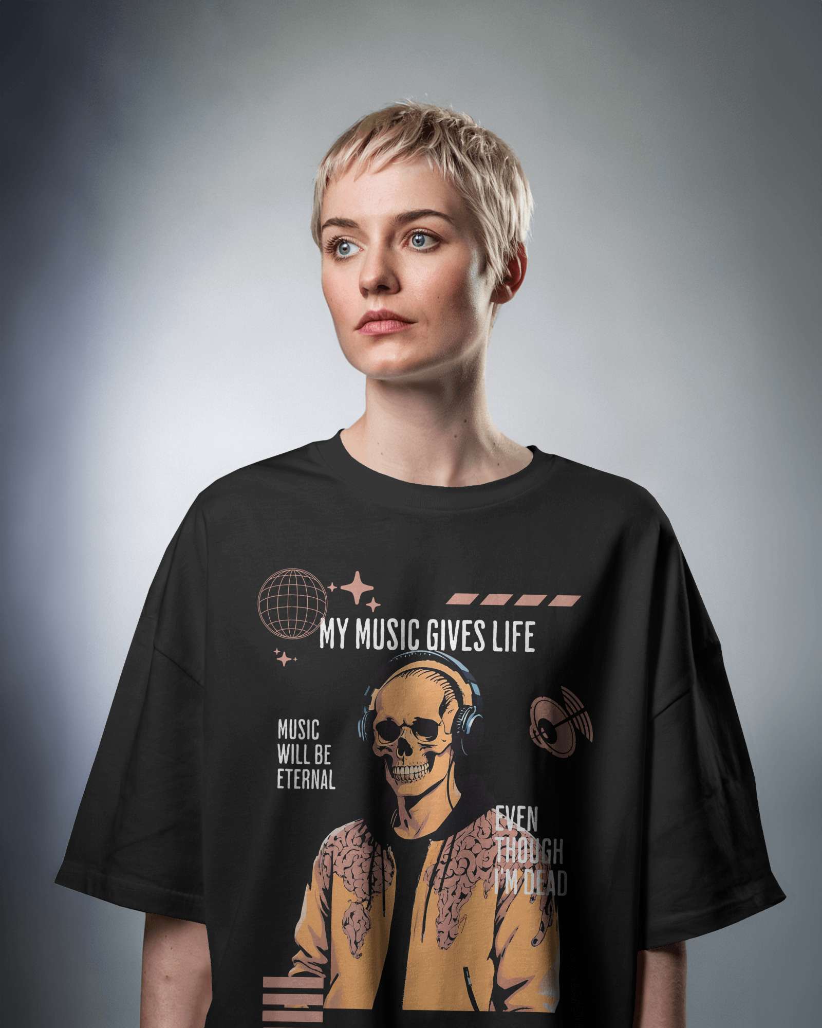 Music Gives Life Oversized Tee