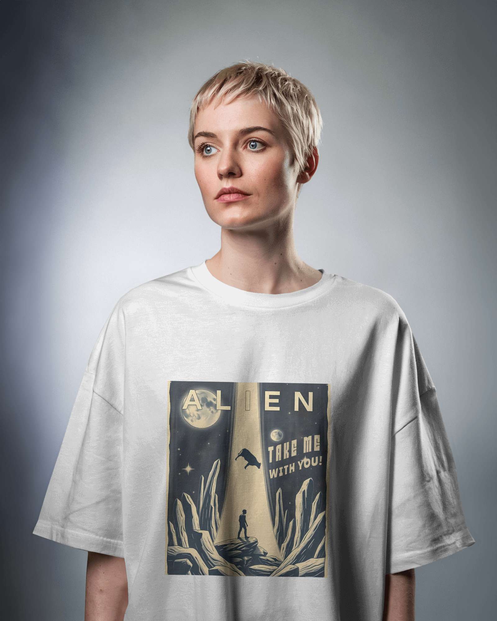 Alien Abduction Oversized Tee