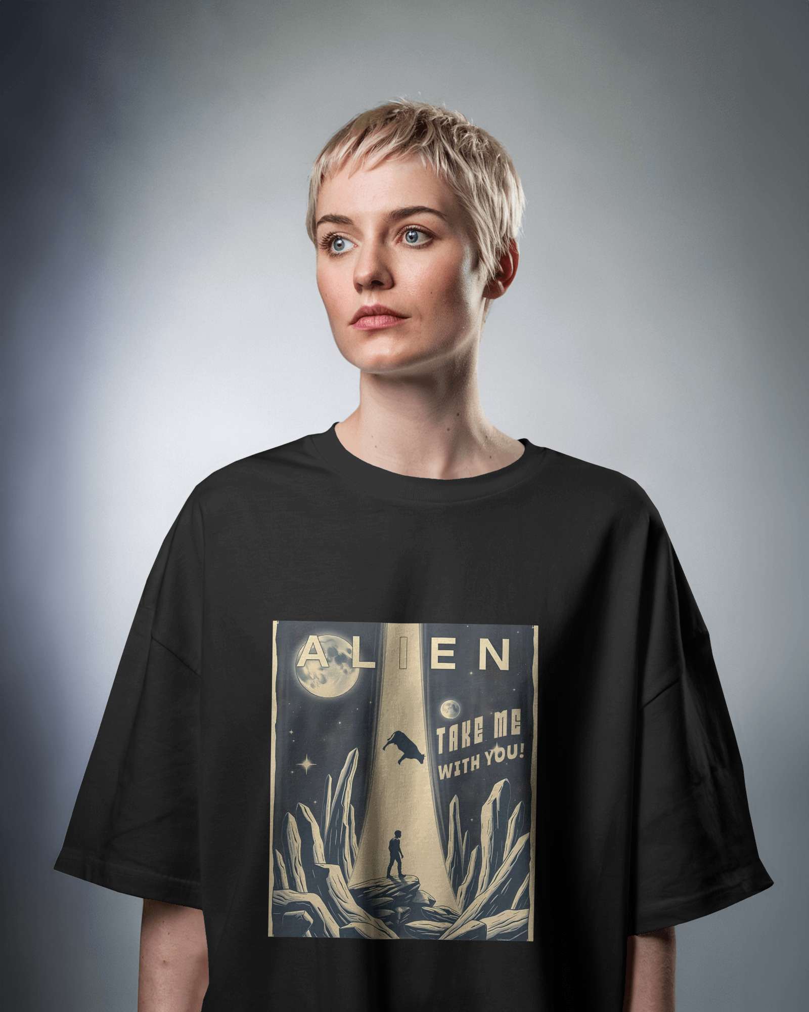 Alien Abduction Oversized Tee