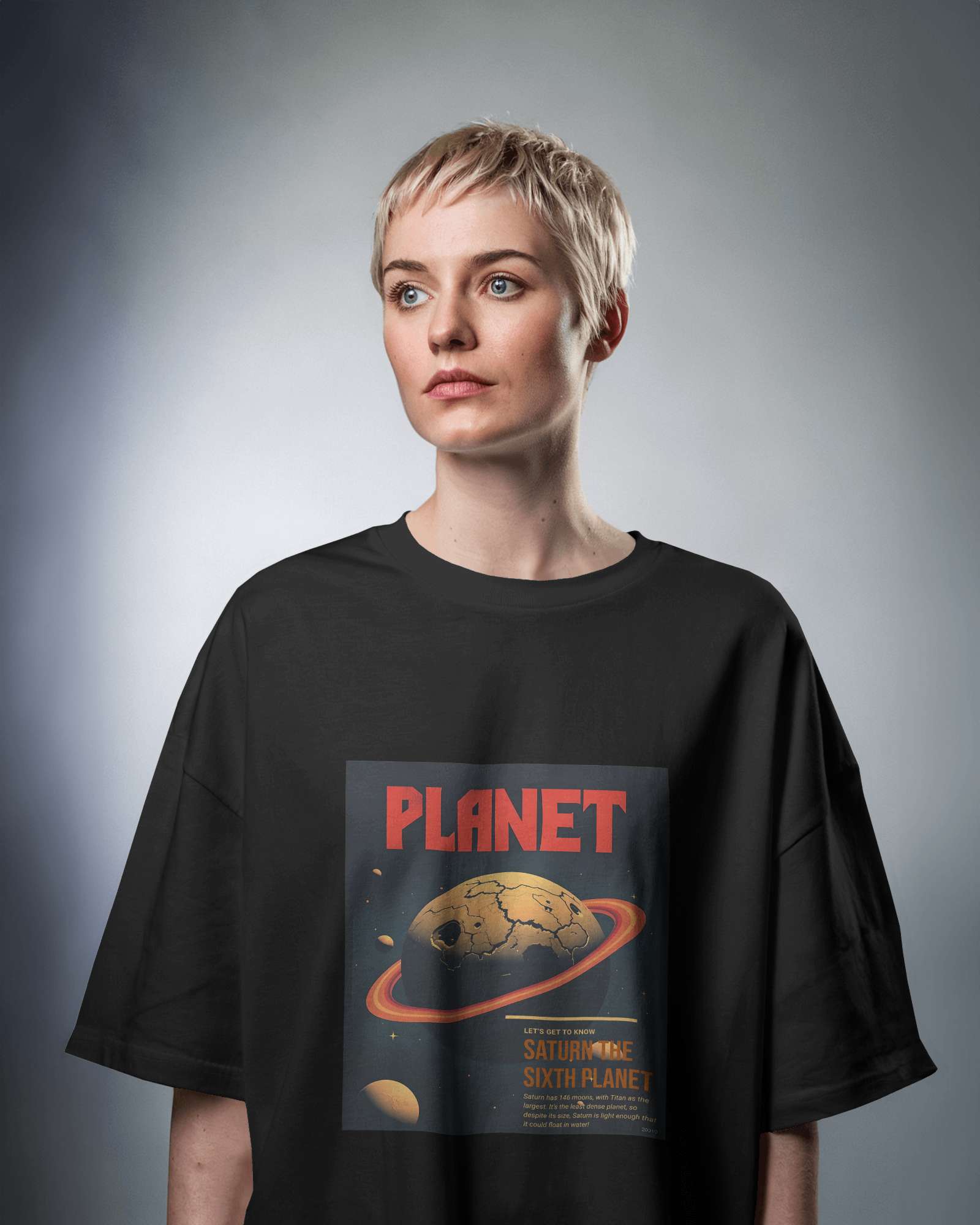 Planet Saturn Oversized Tee