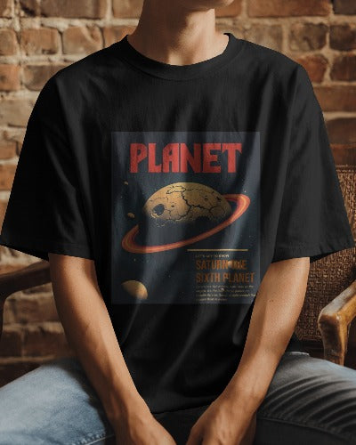 Planet Saturn Oversized Tee