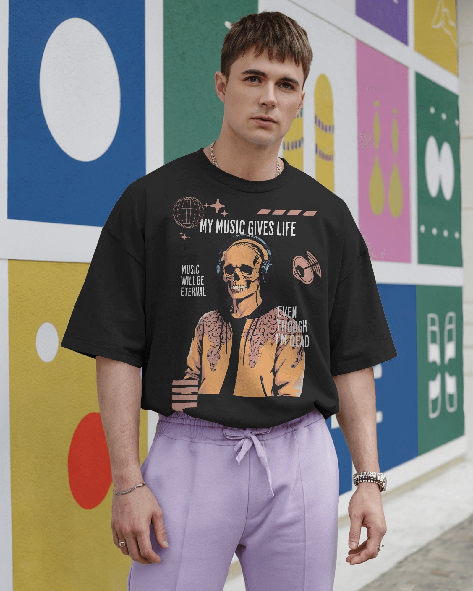 Music Gives Life Oversized Tee