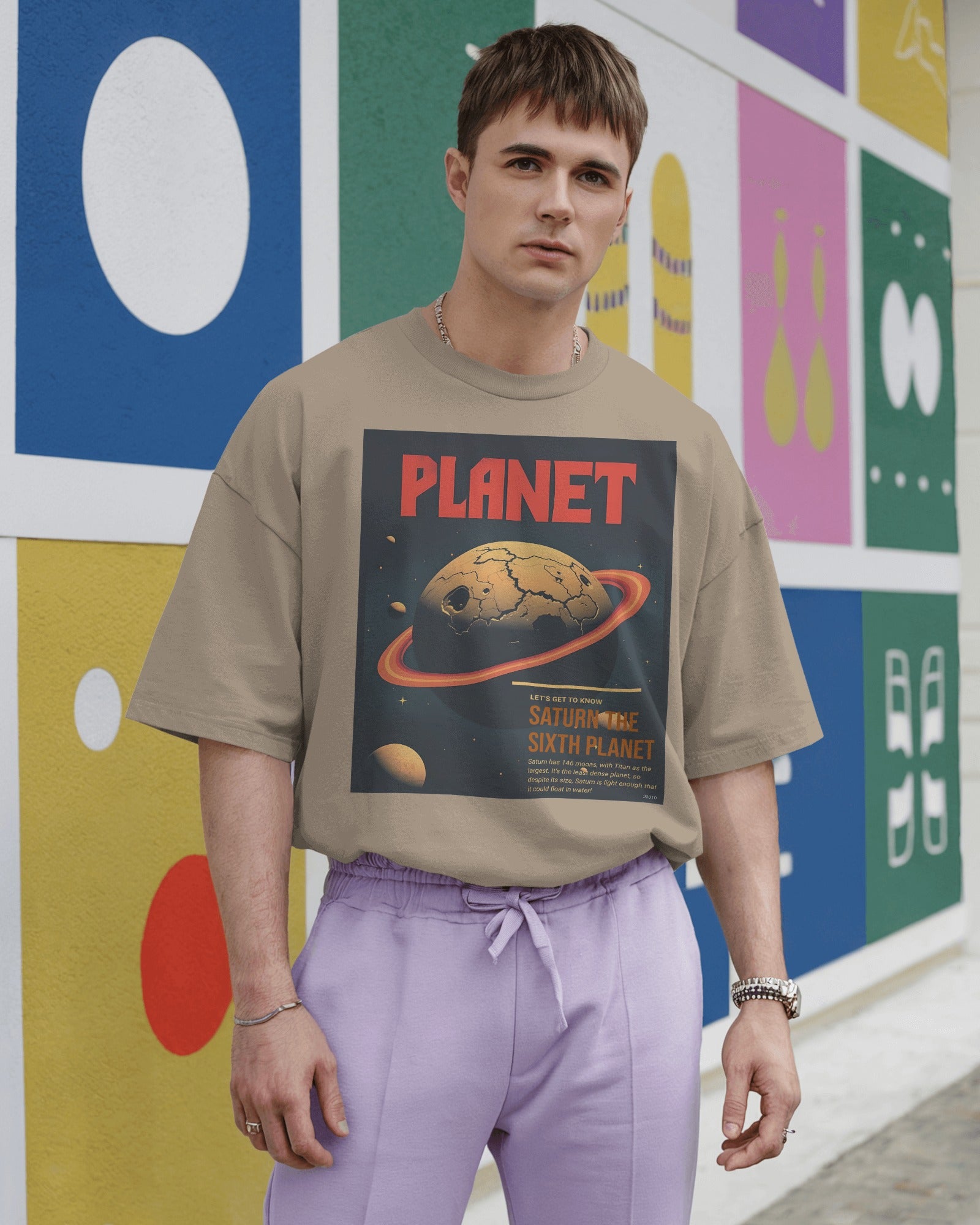 Planet Saturn Oversized Tee