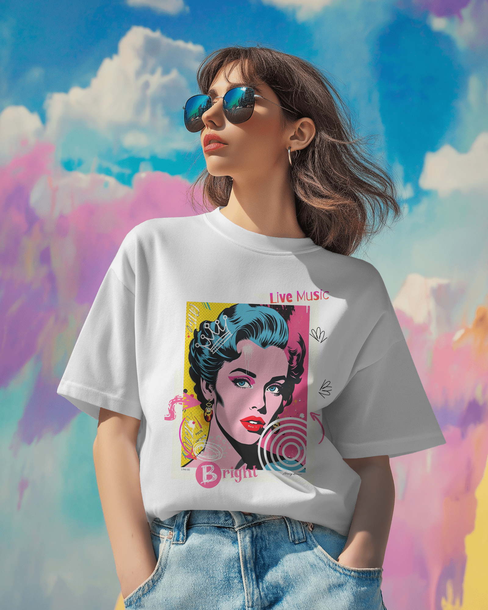 Pop Art Girl Oversized Tee