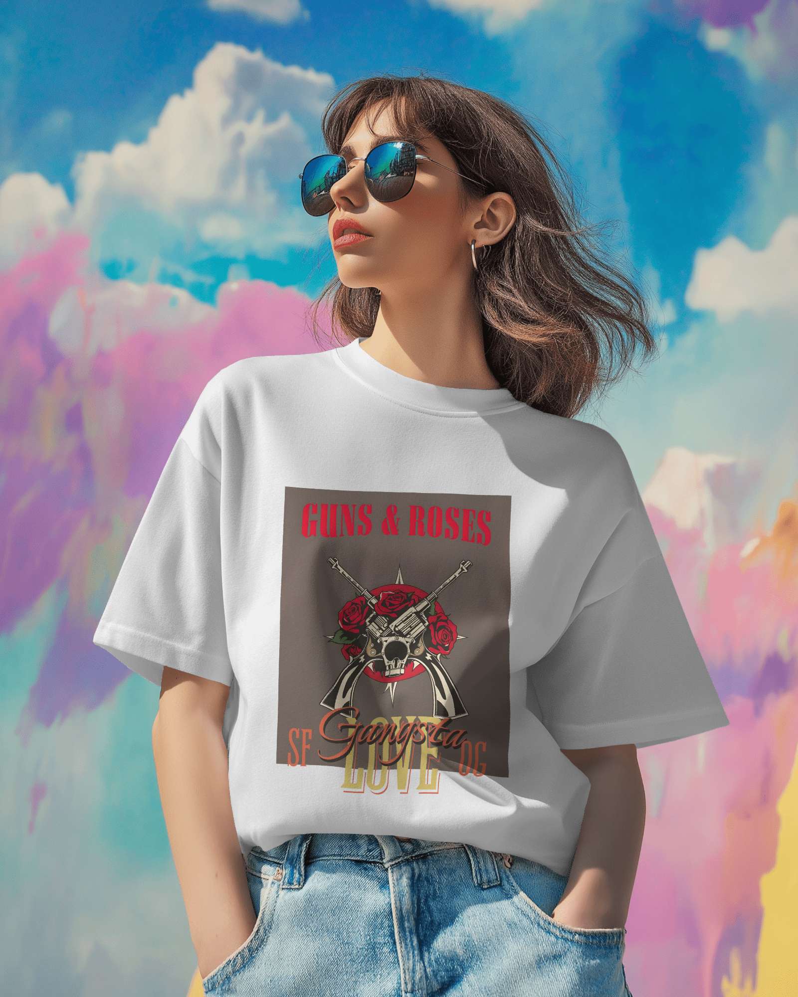 Guns & Roses Oversized Tee