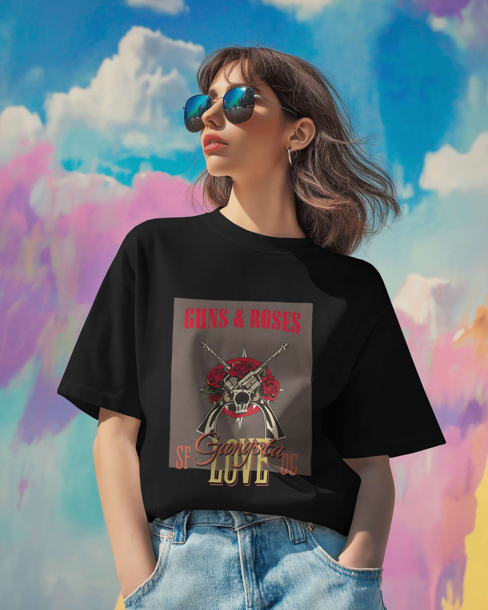 Guns & Roses Oversized Tee